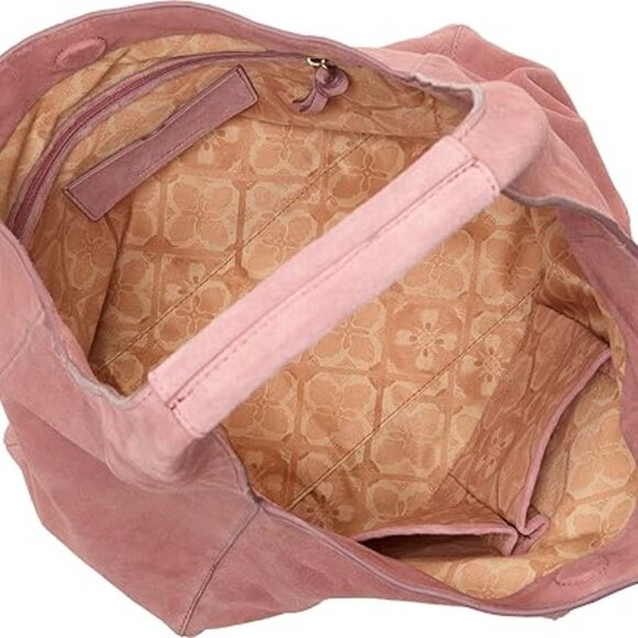 NWT Lucky Brand Clem Suede Hobo Bag Brick Dust Viral TikTok - So CUTE! - Picture 3 of 13